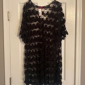 Black lace/crochet tunic